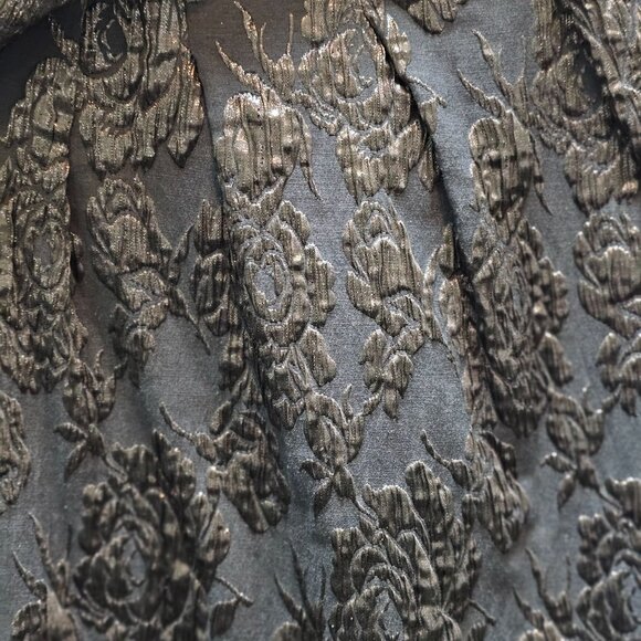 Kay Unger New York Black on Black Off the Shoulder Ruched Midi Bodycon Dress, 8 - Picture 5 of 10